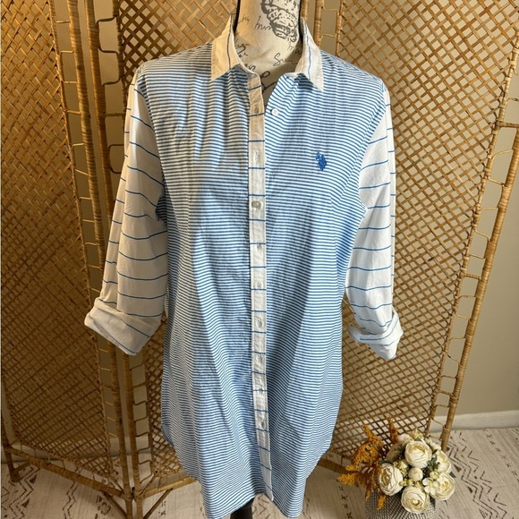 U.S. Polo  Button Down Shirt Tunic - Picture 1 of 10
